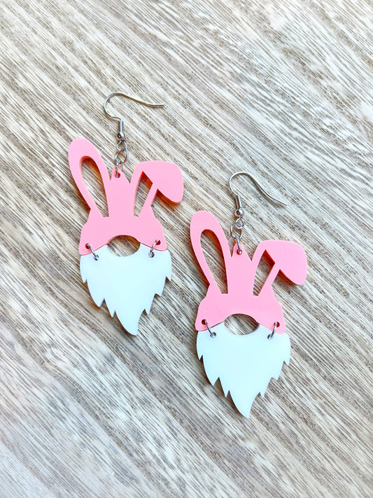 Colorful Teardrop Easter Rabbit Wooden Drop Dangle Earrings Bunny Carrot  Egg Double Sided Leopard Print for Women Girls Lovely Handmade Jewelry 